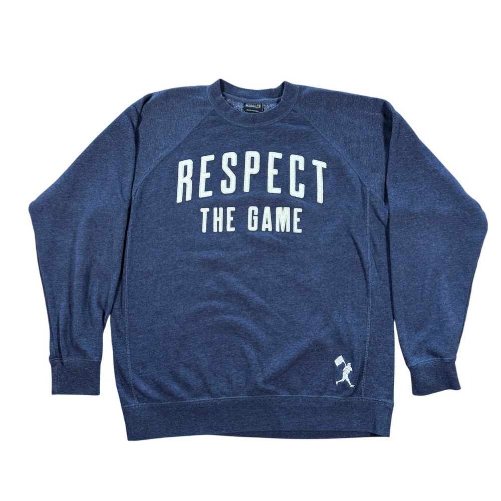 Baseballism Respect‎ The Game Sweatshirt Large Blue Crewneck Baseball EUC